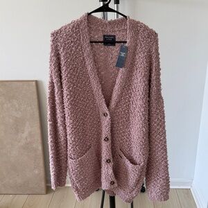 Abercrombie & Fitch Mauve Soft Cozy Cardigan Sweater